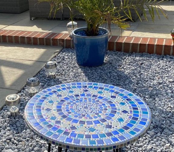 Shades of blue patio table